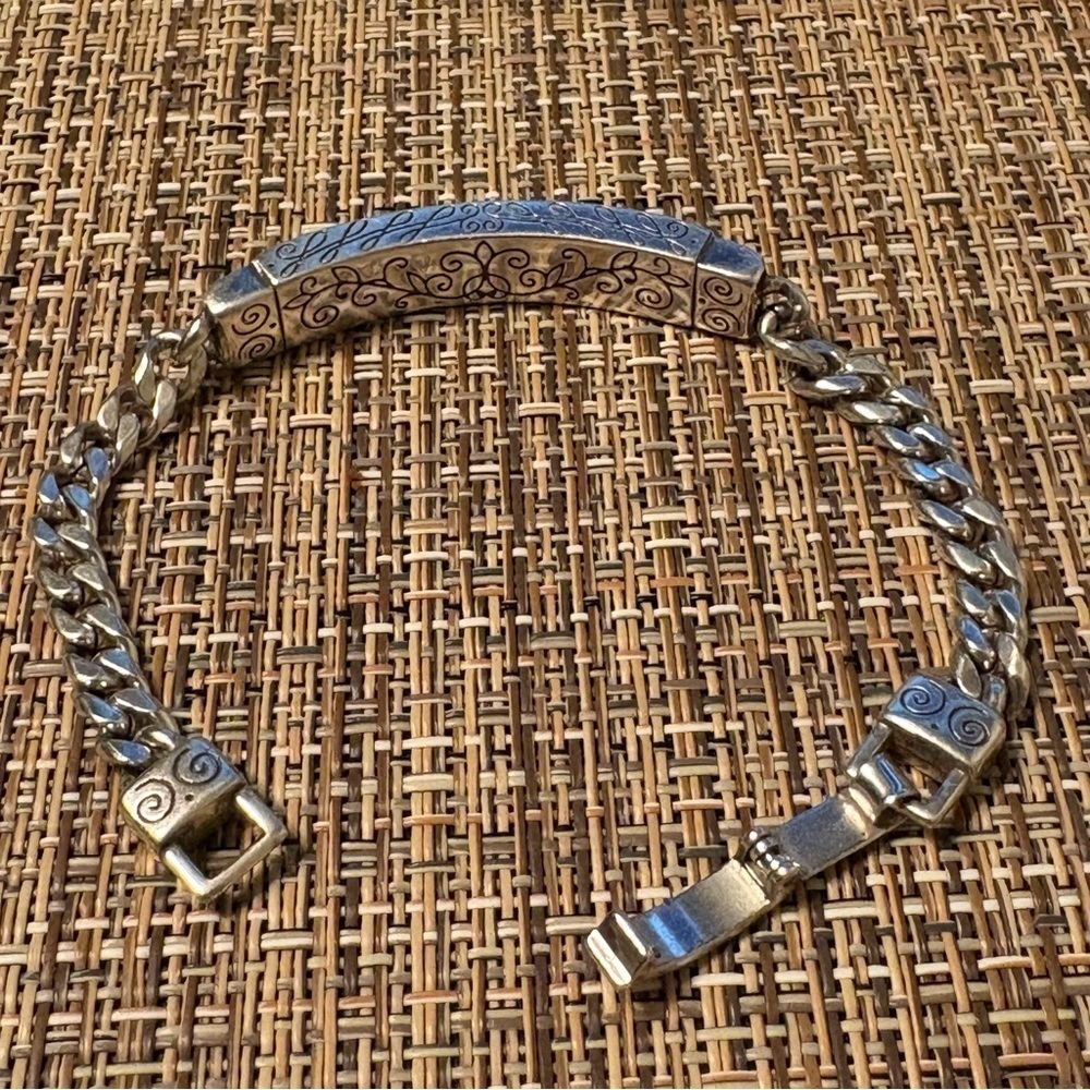 Brighton Sisters ID Bracelet Retired Silver-Plated Heart Link 7.75” - Picture 9 of 11